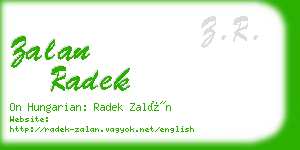 zalan radek business card